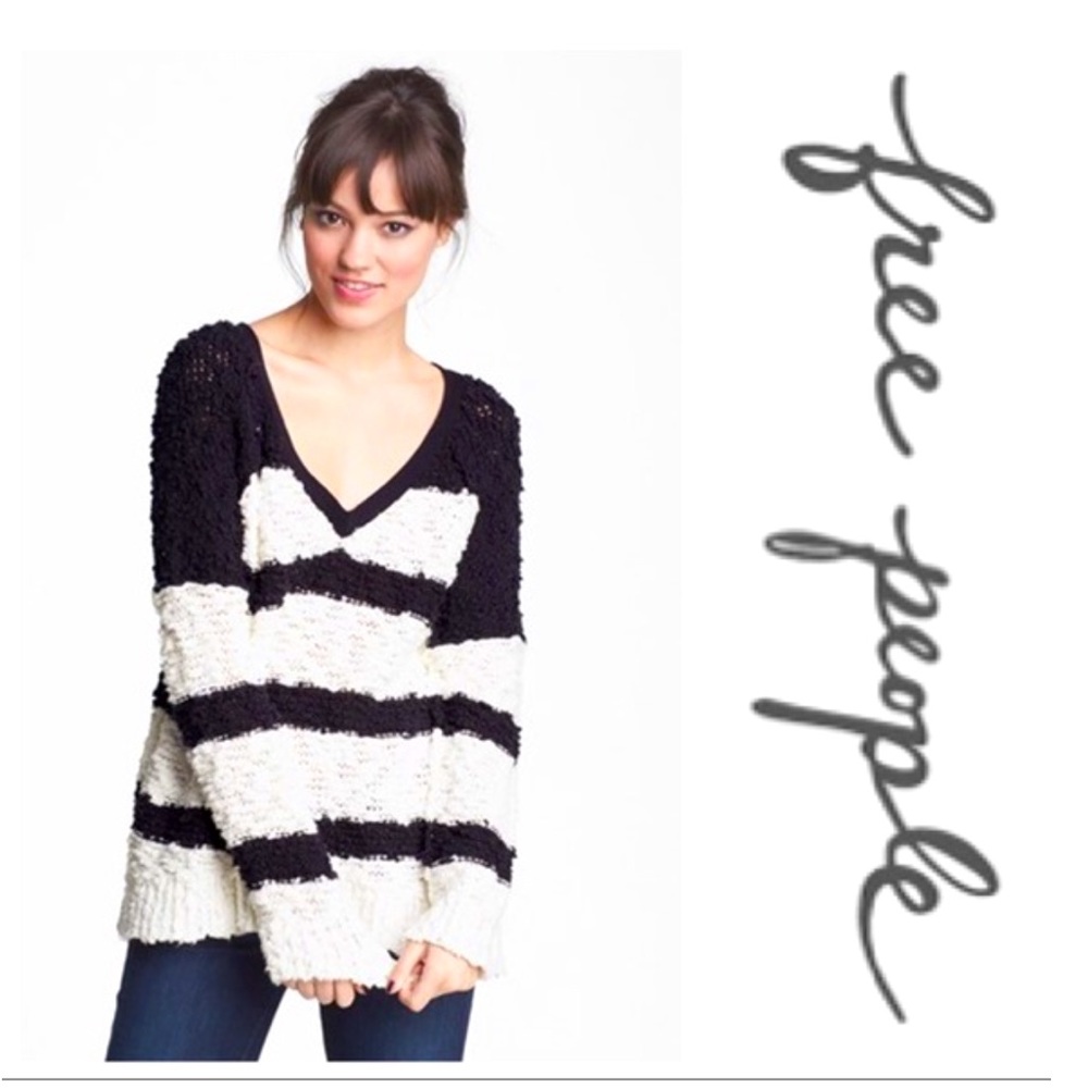 Free people songbird striped pullover sweater